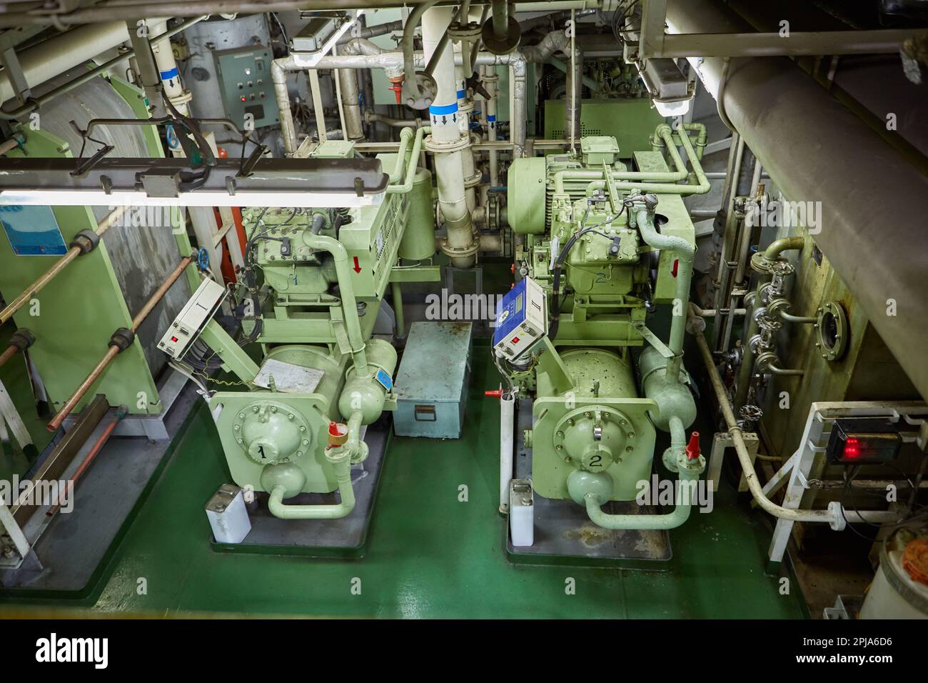 Ship's engine room. Vessel's ( Ship ) Engine Room Space / industrial