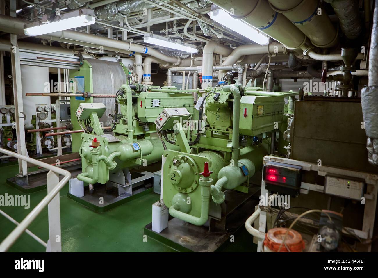 Ship's engine room. Vessel's ( Ship ) Engine Room Space / industrial