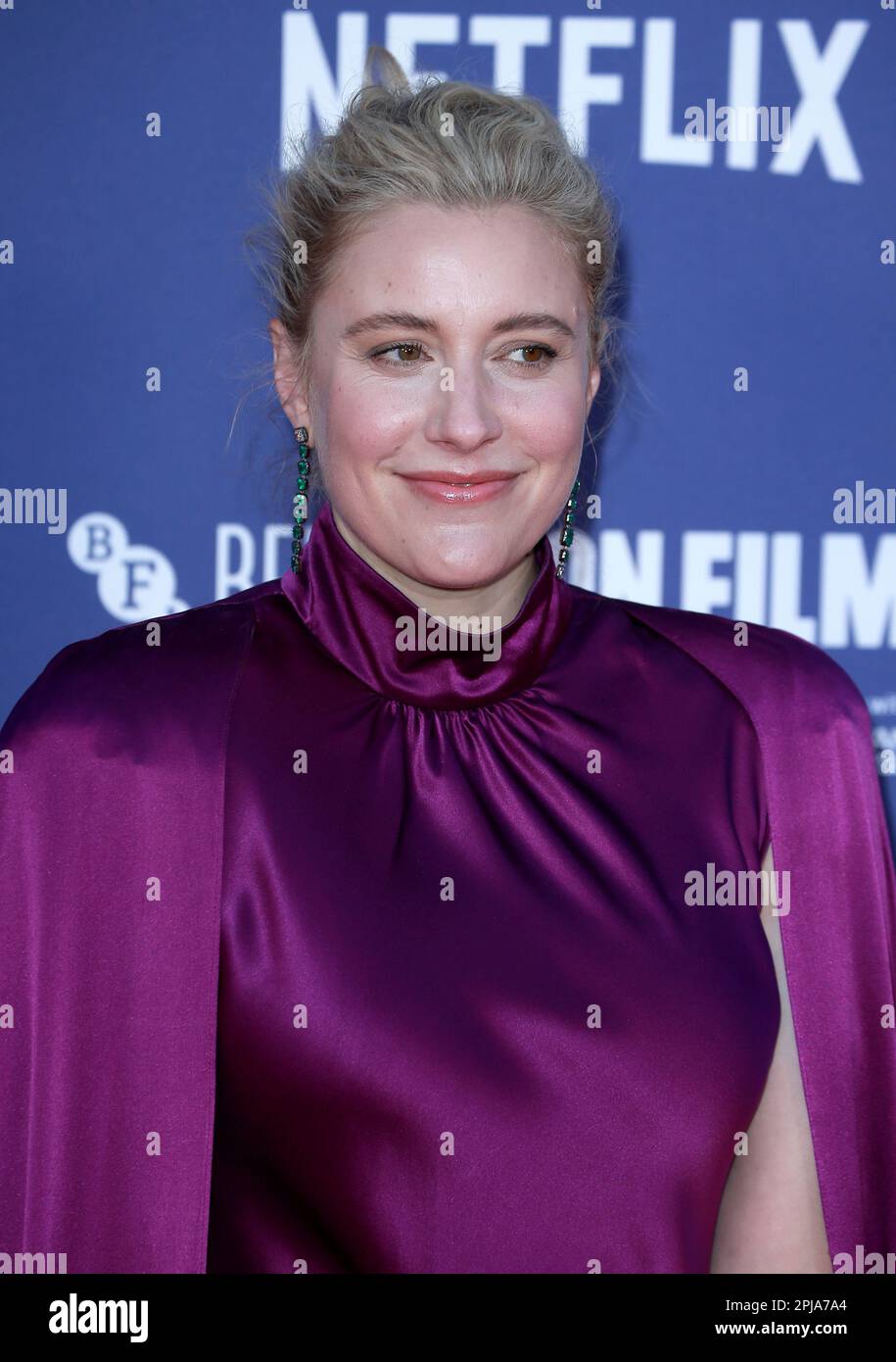 Greta Gerwig attends the "White Noise" UK premiere at The Royal