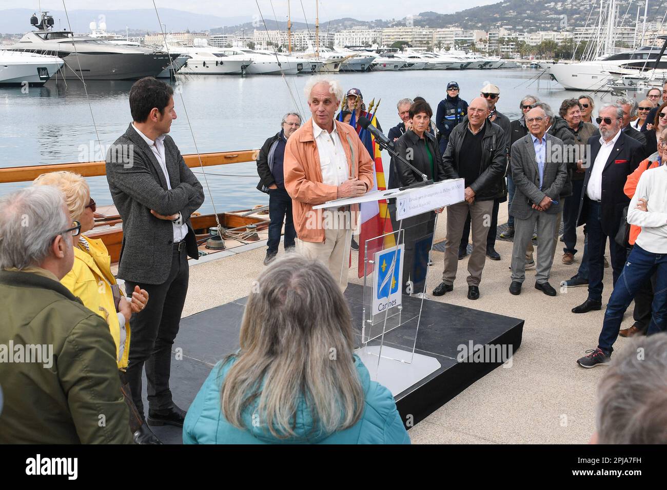 Cannes, France. 31st Mar, 2023. Unveiling ceremony of Philippe prints at Cannes