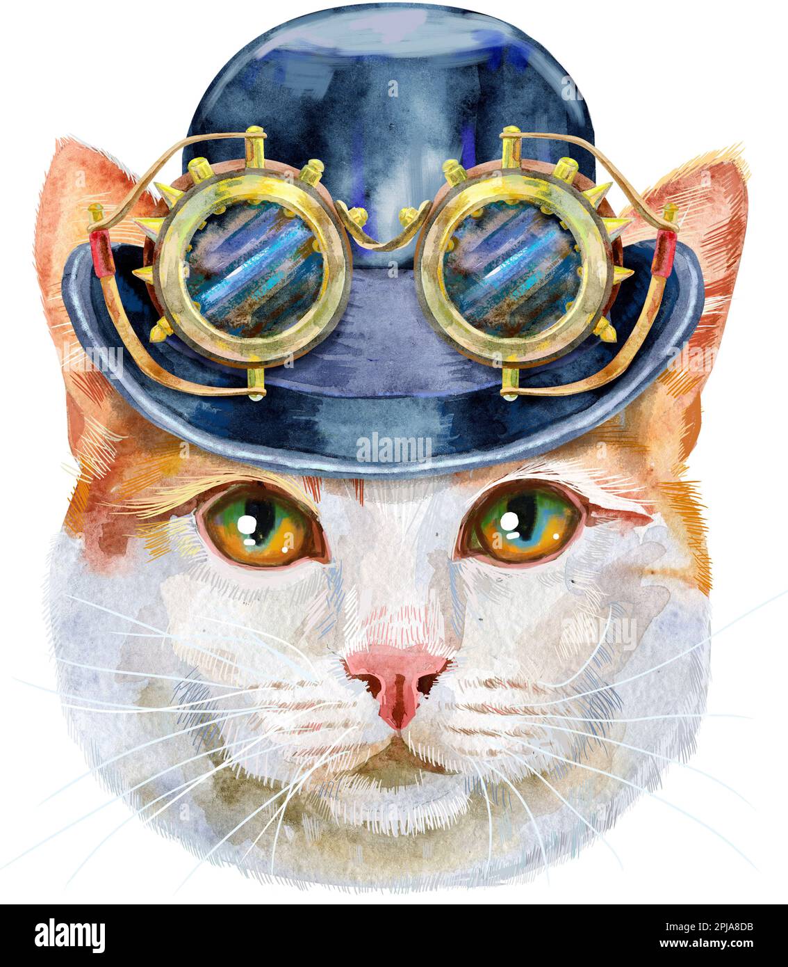 Steampunk T-Shirt Cat & Goggles Shirt Steampunk T-Shirt Cat & Goggles Shirt