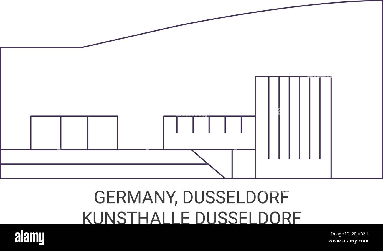 Germany, Dusseldorf, Kunsthalle Dusseldorf travel landmark vector illustration Stock Vector