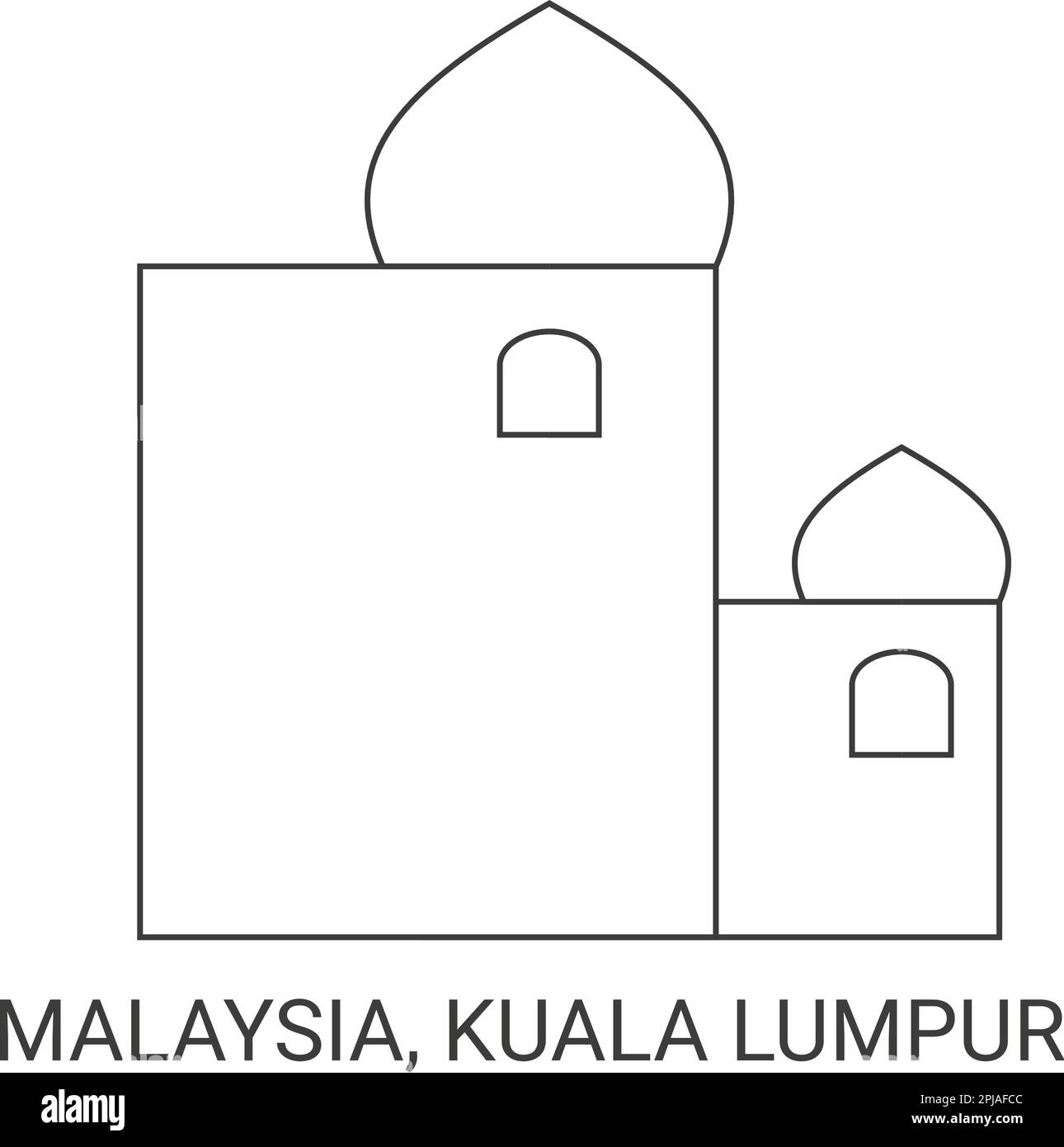 Malaysia, Kuala Lumpur, travel landmark vector illustration Stock Vector
