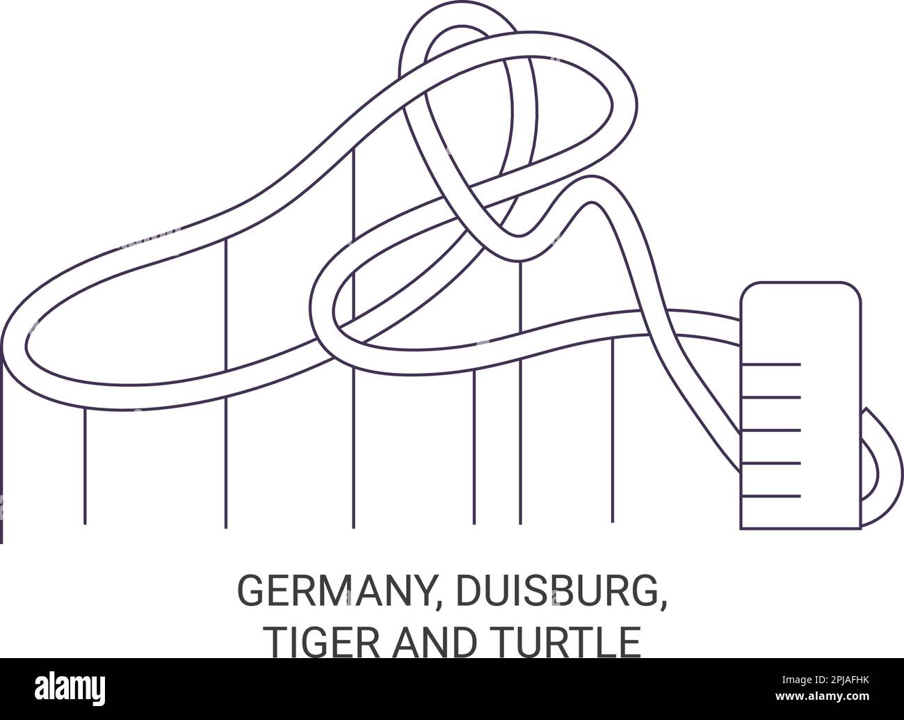 Germany, Duisburg, Tiger And Turtle travel landmark vector illustration Stock Vector
