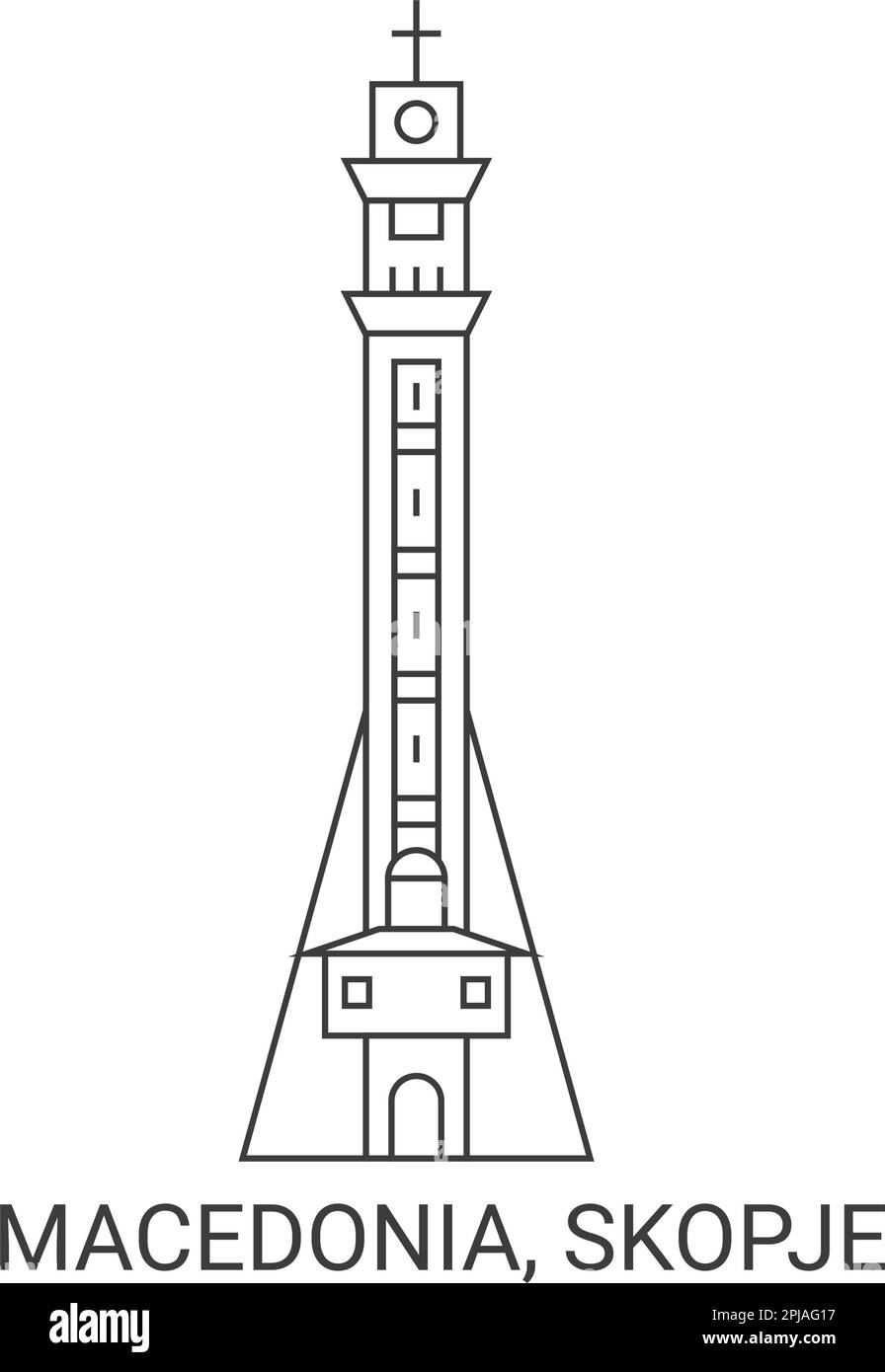 Macedonia, Skopje travel landmark vector illustration Stock Vector