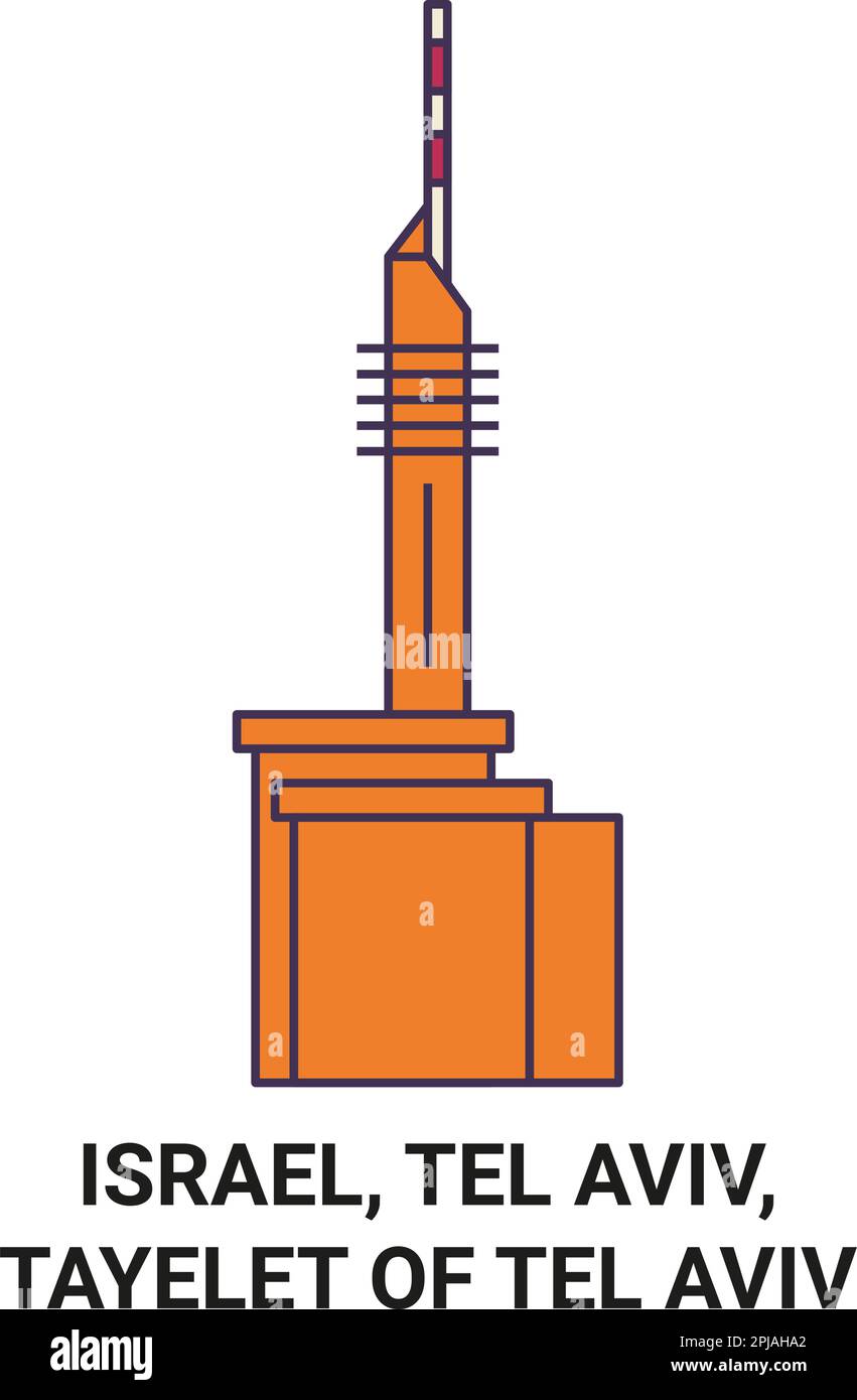 Israel, Tel Aviv, Tayelet Of Tel Aviv travel landmark vector illustration Stock Vector