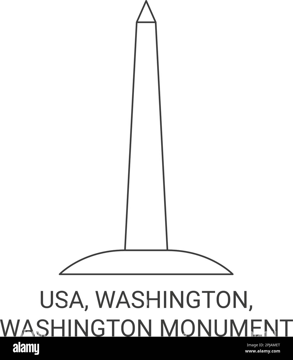 Usa, Washington, Washington Monument travel landmark vector illustration Stock Vector