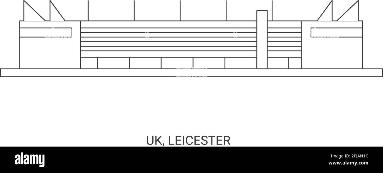 Uk, Leicester, travel landmark vector illustration Stock Vector