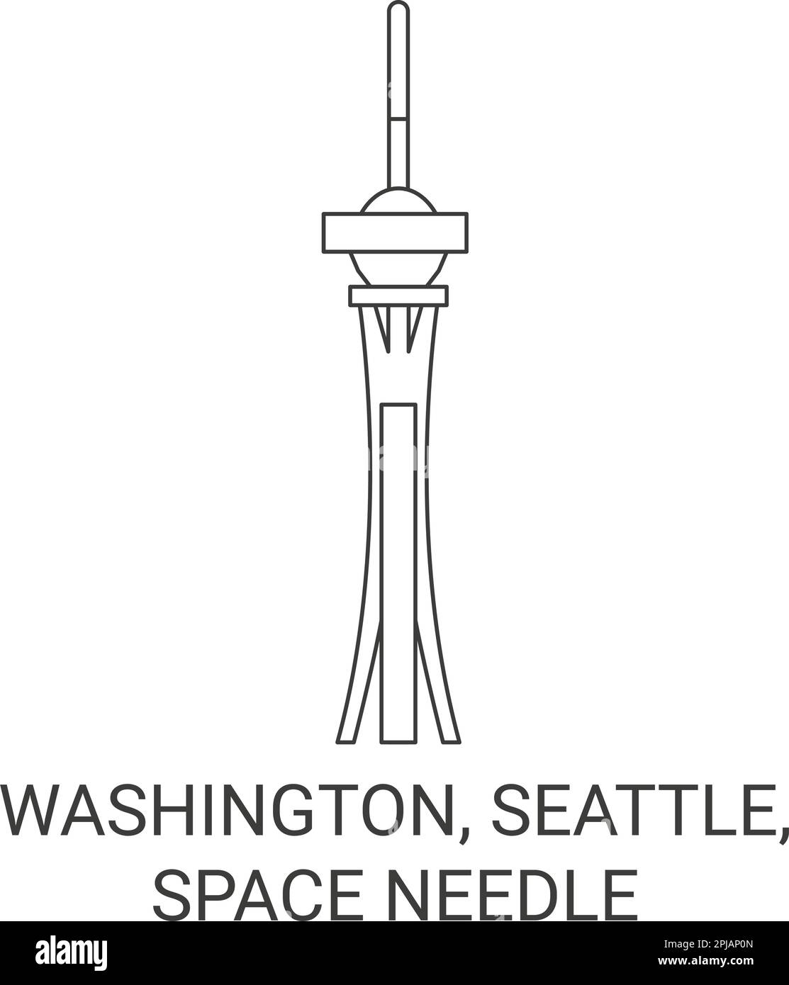 United States, Washington, Seattle, Space Needle travel landmark vector