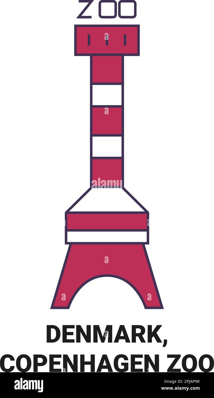 Denmark, Copenhagen Zoo travel landmark vector illustration Stock ...