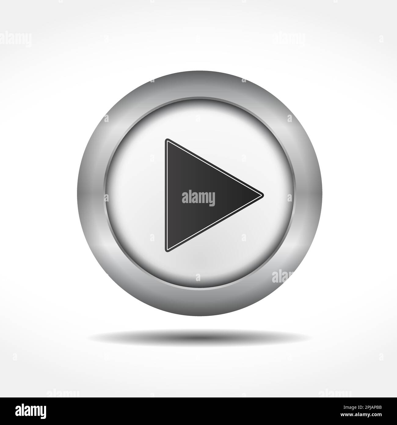 Metallic play button, vector eps10 illustration Stock Vector