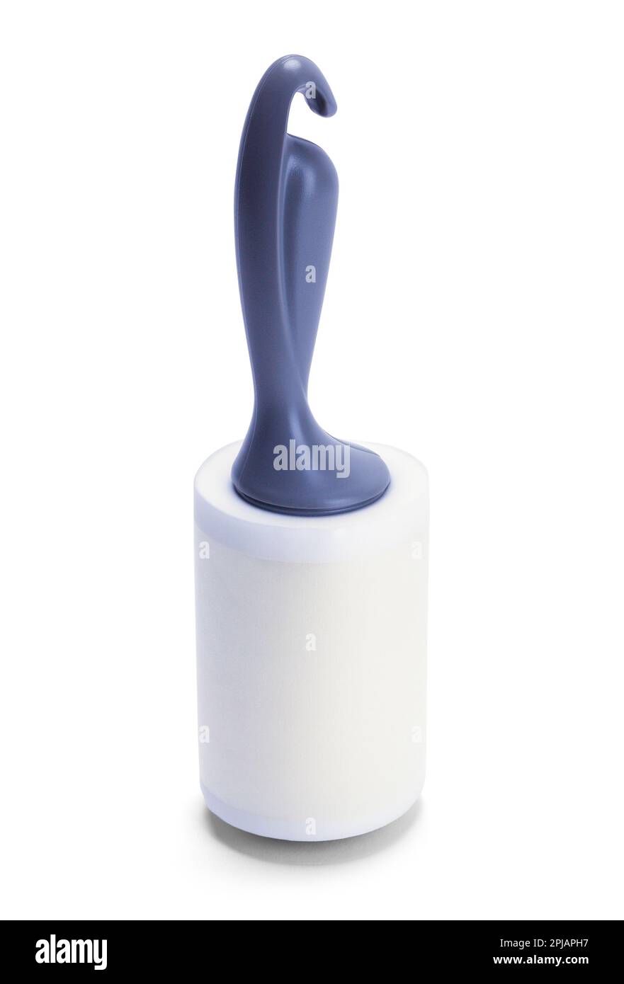 Lint Roller Brush Cut Out on White. Stock Photo