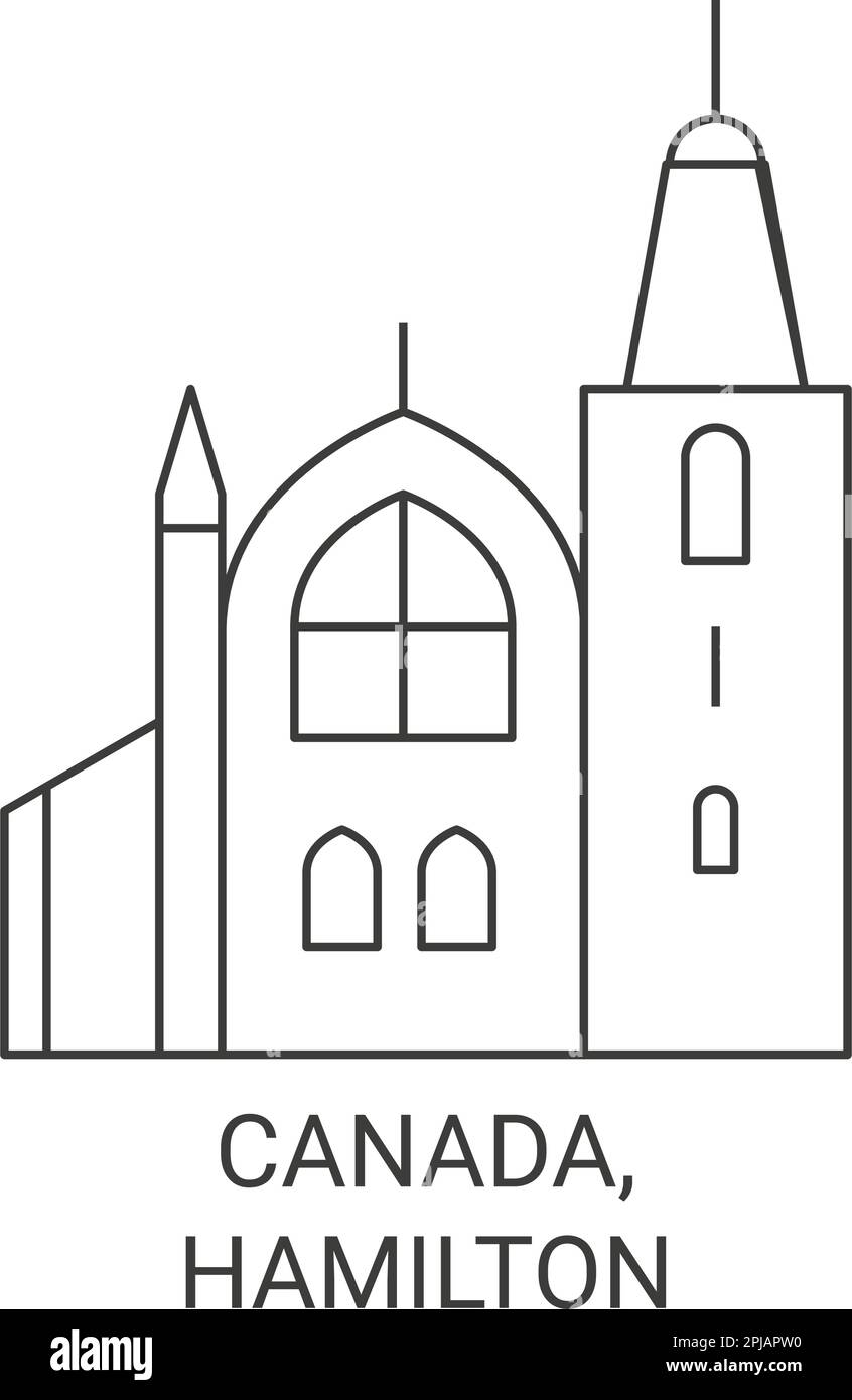 Canada, Hamilton travel landmark vector illustration Stock Vector