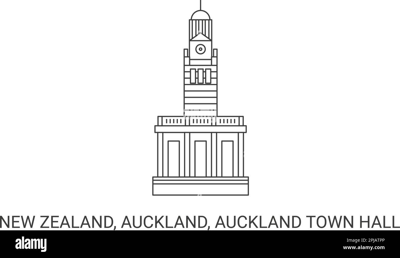 New Zealand, Auckland, Auckland Town Hall, travel landmark vector
