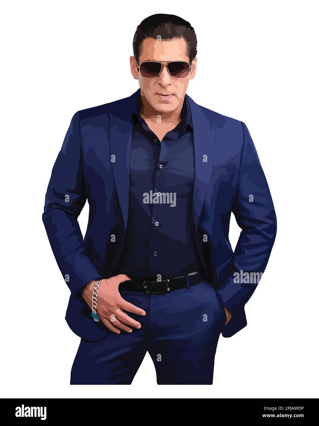 Salman Khan Indian actor Vector Illustration Abstract image Stock Vector
