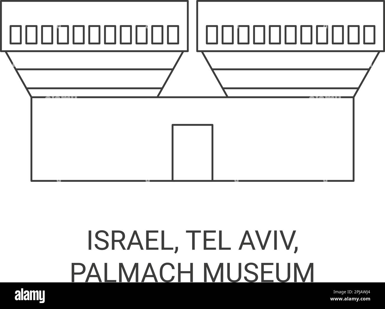 Israel, Tel Aviv, Palmach Museum travel landmark vector illustration Stock Vector