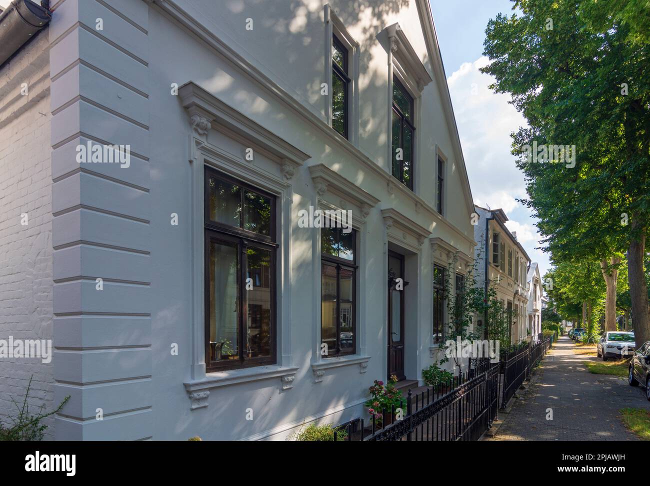 Bremen: Captain's Houses in district Vegesack Weserstraße in , Bremen, Germany Stock Photo