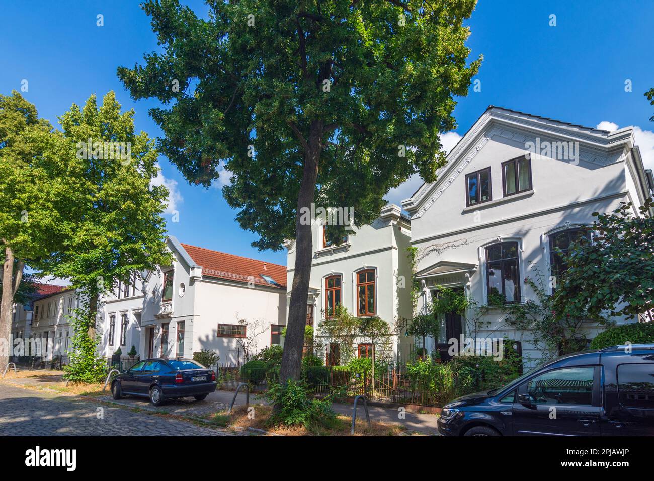 Bremen: Captain's Houses in district Vegesack Weserstraße in , Bremen, Germany Stock Photo