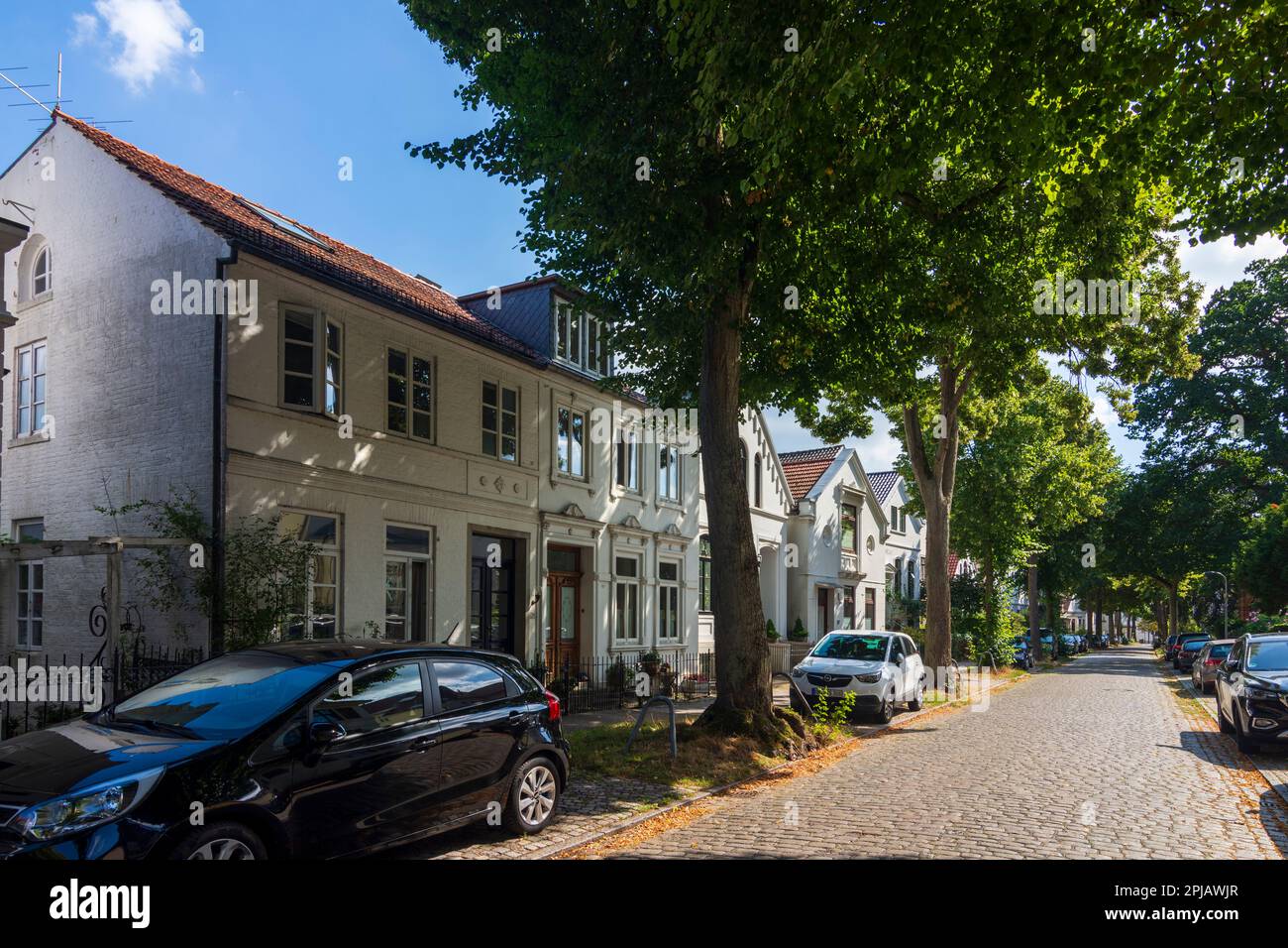 Bremen: Captain's Houses in district Vegesack Weserstraße in , Bremen, Germany Stock Photo