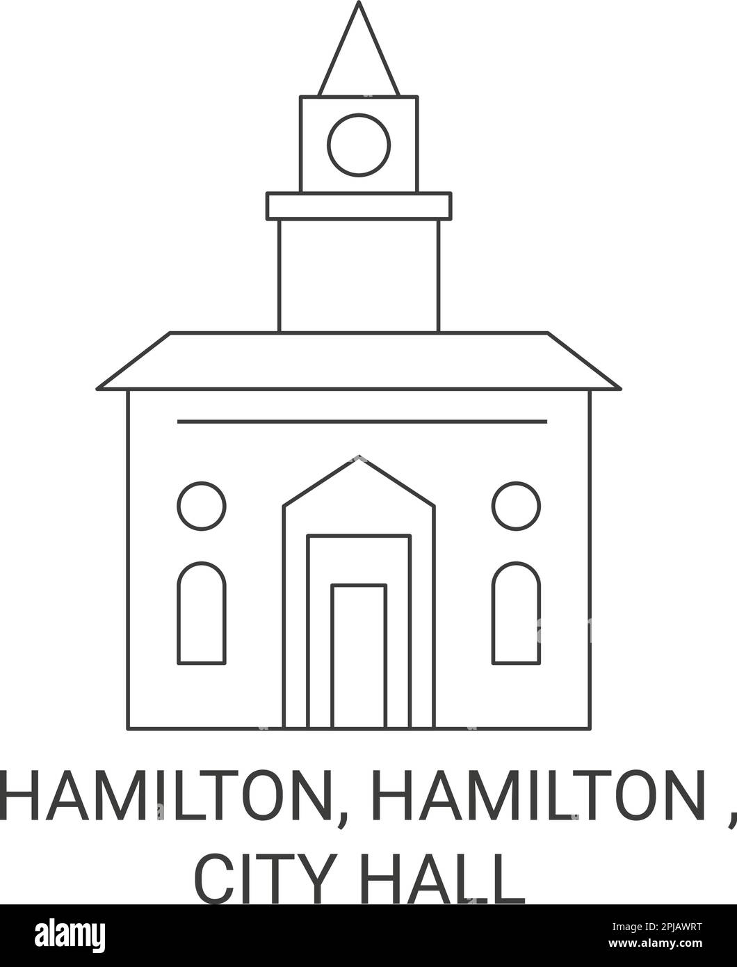 Canada, Hamilton, Hamilton , City Hall travel landmark vector illustration Stock Vector
