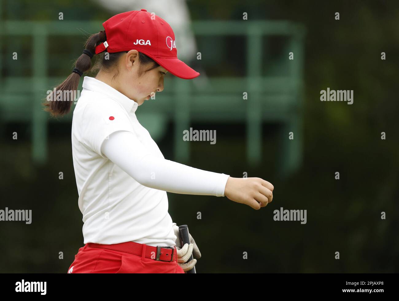 Augusta, United States. 01st Apr, 2023. Yuna Araki of Japan walks on the first green in the final round of the Augusta National Women's Amateur at Augusta National Golf Club on April 01, 2023 in Augusta, Georgia. Photo by John Angelillo/UPI Credit: UPI/Alamy Live News Stock Photo