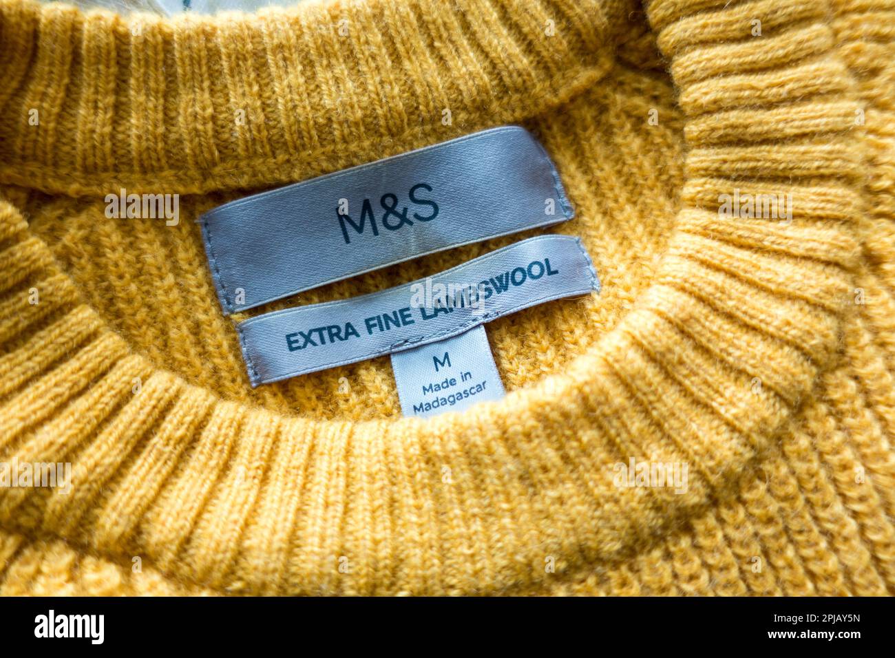 M&S extra fine lambwool clothing Stock Photo