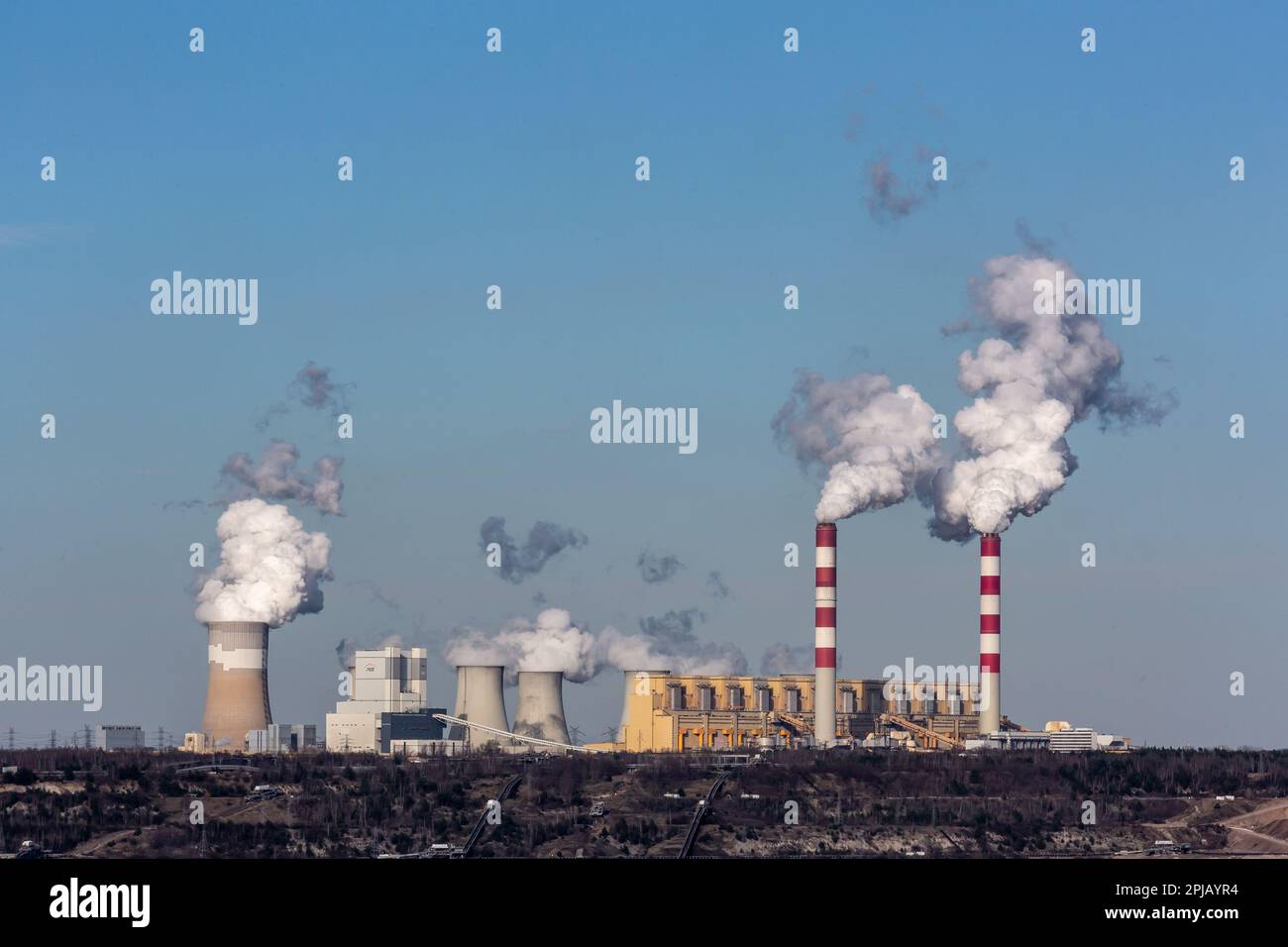 Belchatow, Poland. 29th Mar, 2023. A view of PGE Power Station in Belchatow.  Belchatow Power Station is the largest coal power plant in Poland. It is a  lignite coal power station and