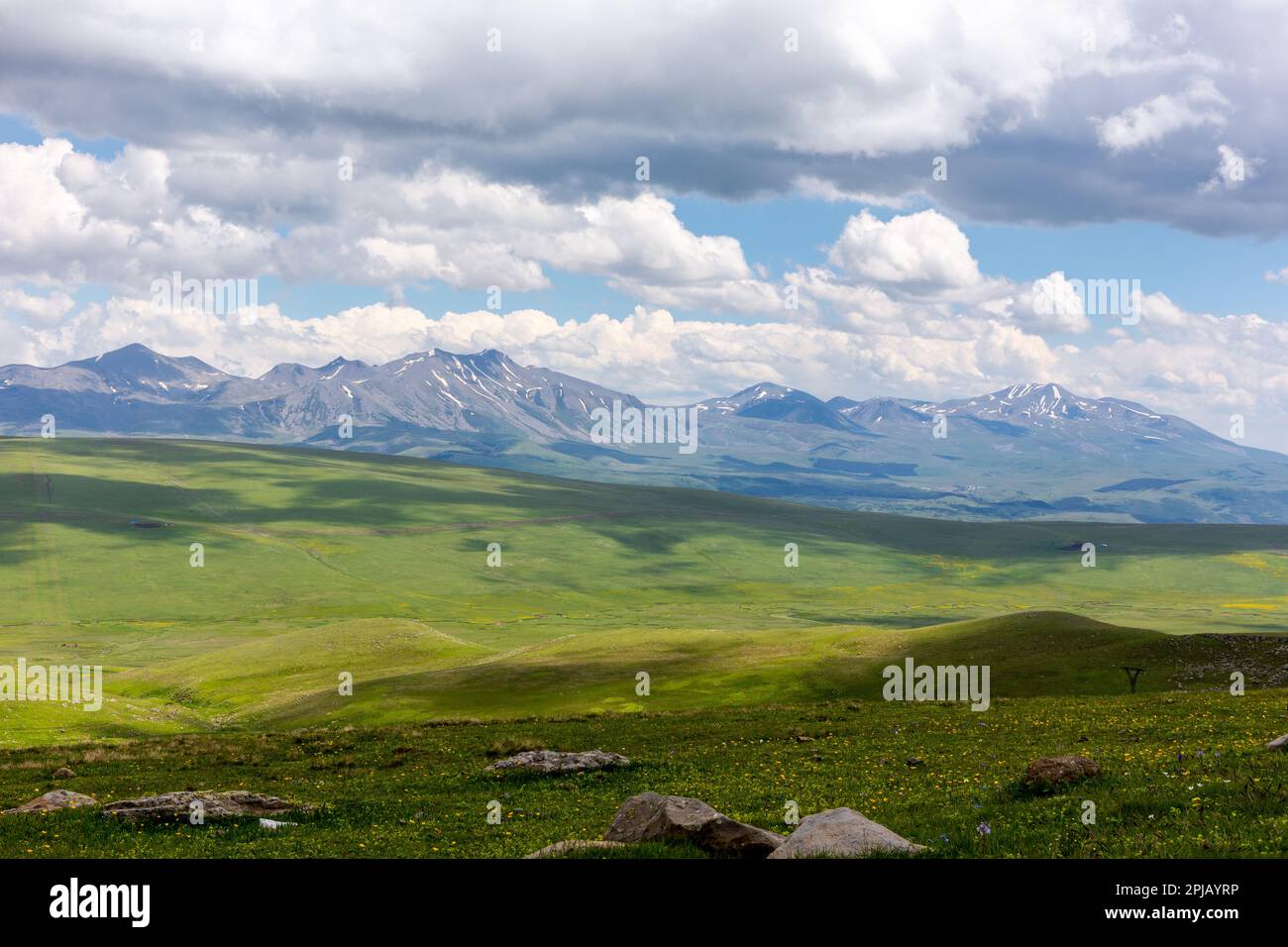 Javakheti Plateau landscape with ancient dormant volcanoes Didi Abuli