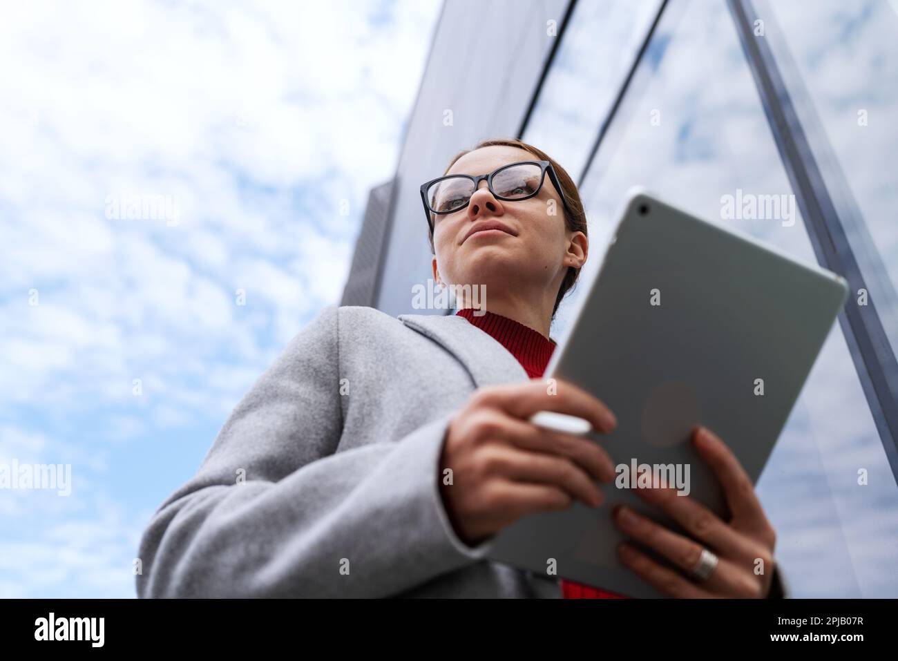 Successful businesswoman and business success concept. Stock Photo