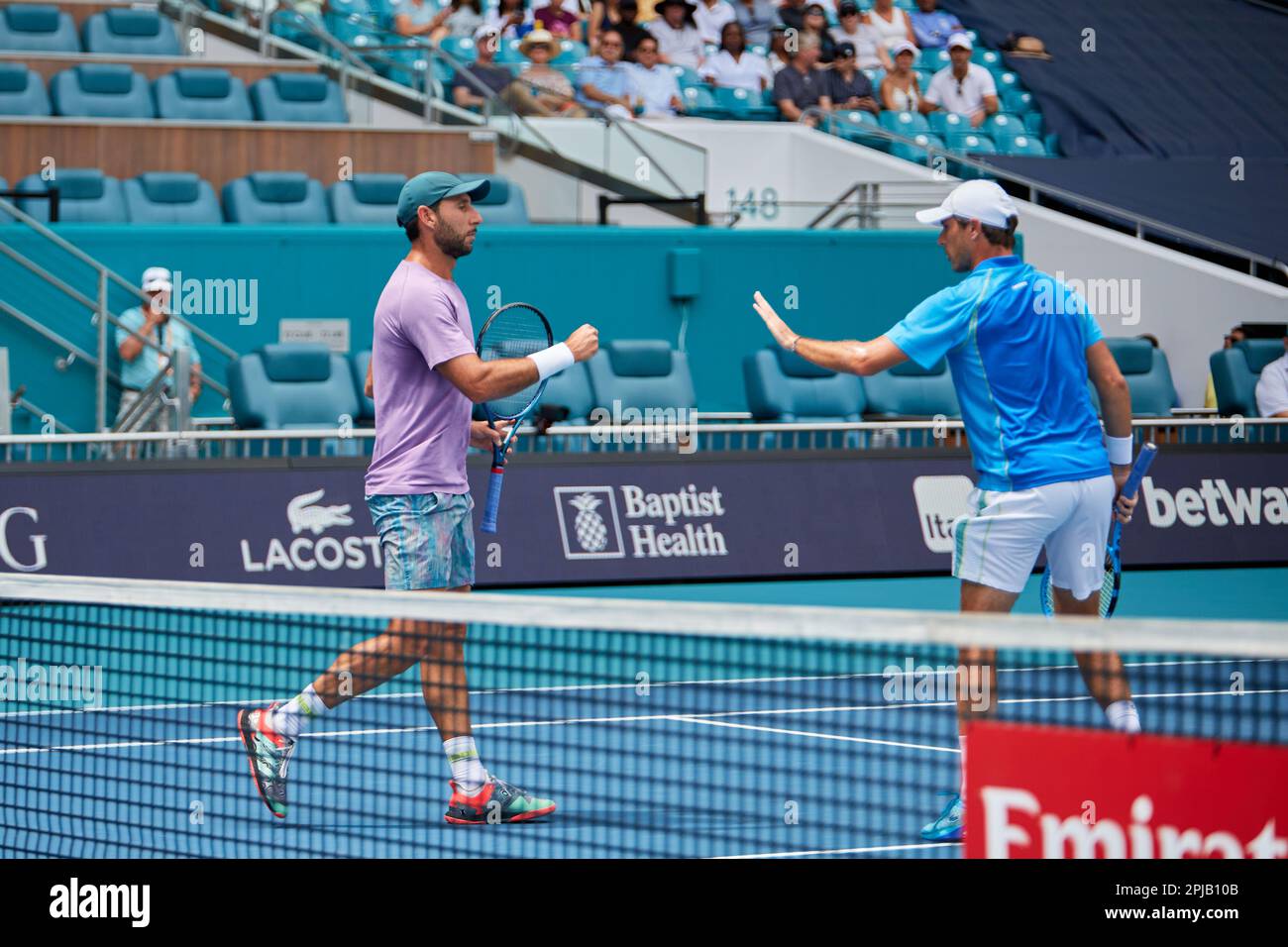 Miami Gardens, FL, USA. 1st April 2023. ATP S. Gonzalez (MEX) / E. Roger-Vasselin (FRA) vs A