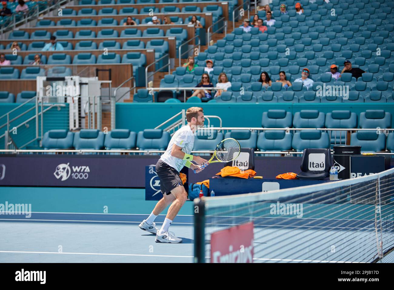 Miami Gardens, FL, USA. 1st April 2023. [ATP] S. Gonzalez (MEX) / E.  Roger-Vasselin (FRA) vs A. Krajicek (USA) / N. Mahut (FRA) during the world  tennis tournament at the 2023 Miami