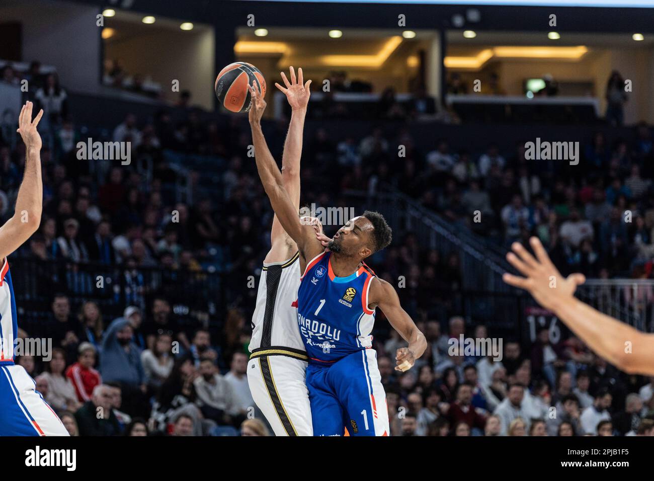 Bologna, January 12, 2022, Semi Ojeleye (Segafredo Virtus Bologna) throws a  free throw during the Euroleague basketball championship match Segafredo Virtus  Bologna Vs. Olympiacos Piraeus - Bologna, January 12, 2022 at Segafredo