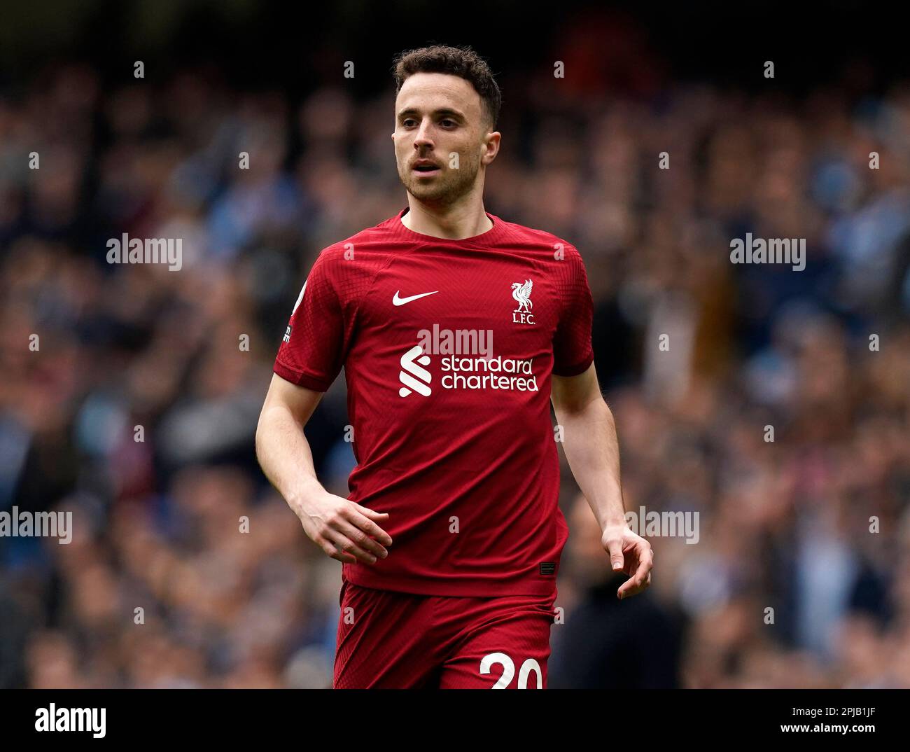 Manchester, UK. 1st Apr, 2023. Diogo Jota of Liverpool during the ...