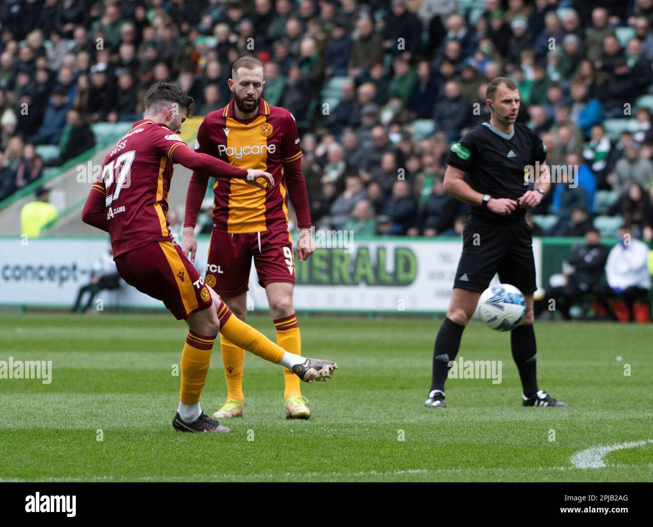 EDINBURGH, SCOTLAND APRIL 1 2023 Motherwell midfielder, Sean Goss