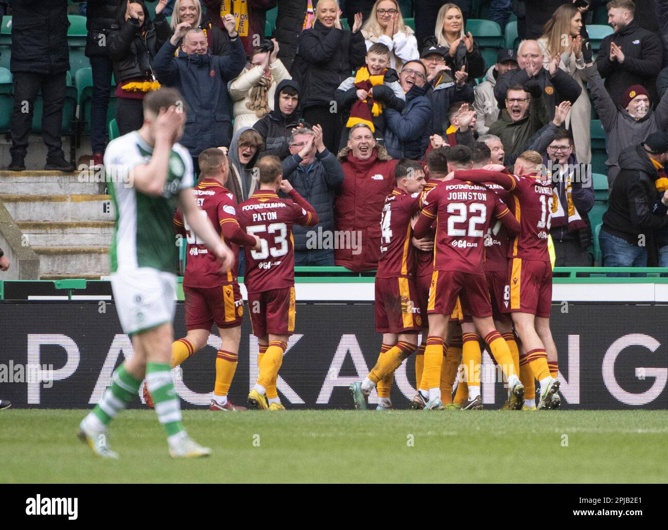 EDINBURGH, SCOTLAND APRIL 1 2023 Motherwell forward, Kevin van Veen