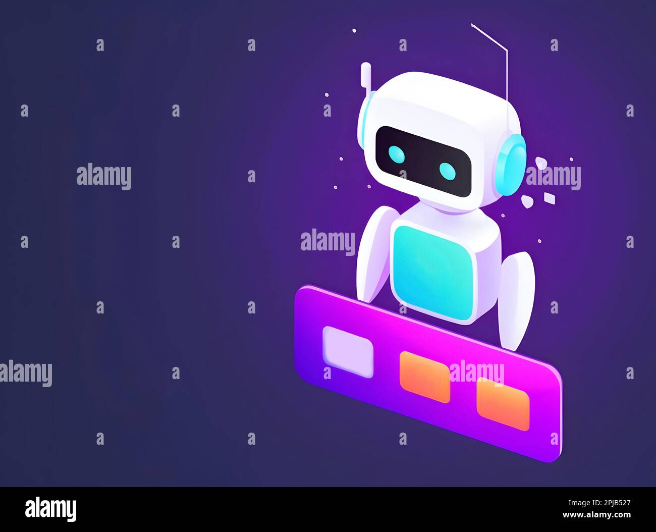 Futuristic cute robot that will answer the questions. Concept of chatbot  with artificial intelligence Stock Photo - Alamy