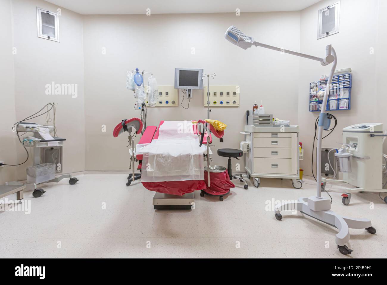 Gynecology in the clinic gynecology room, interior of the genicology clinic. Maternity chair in