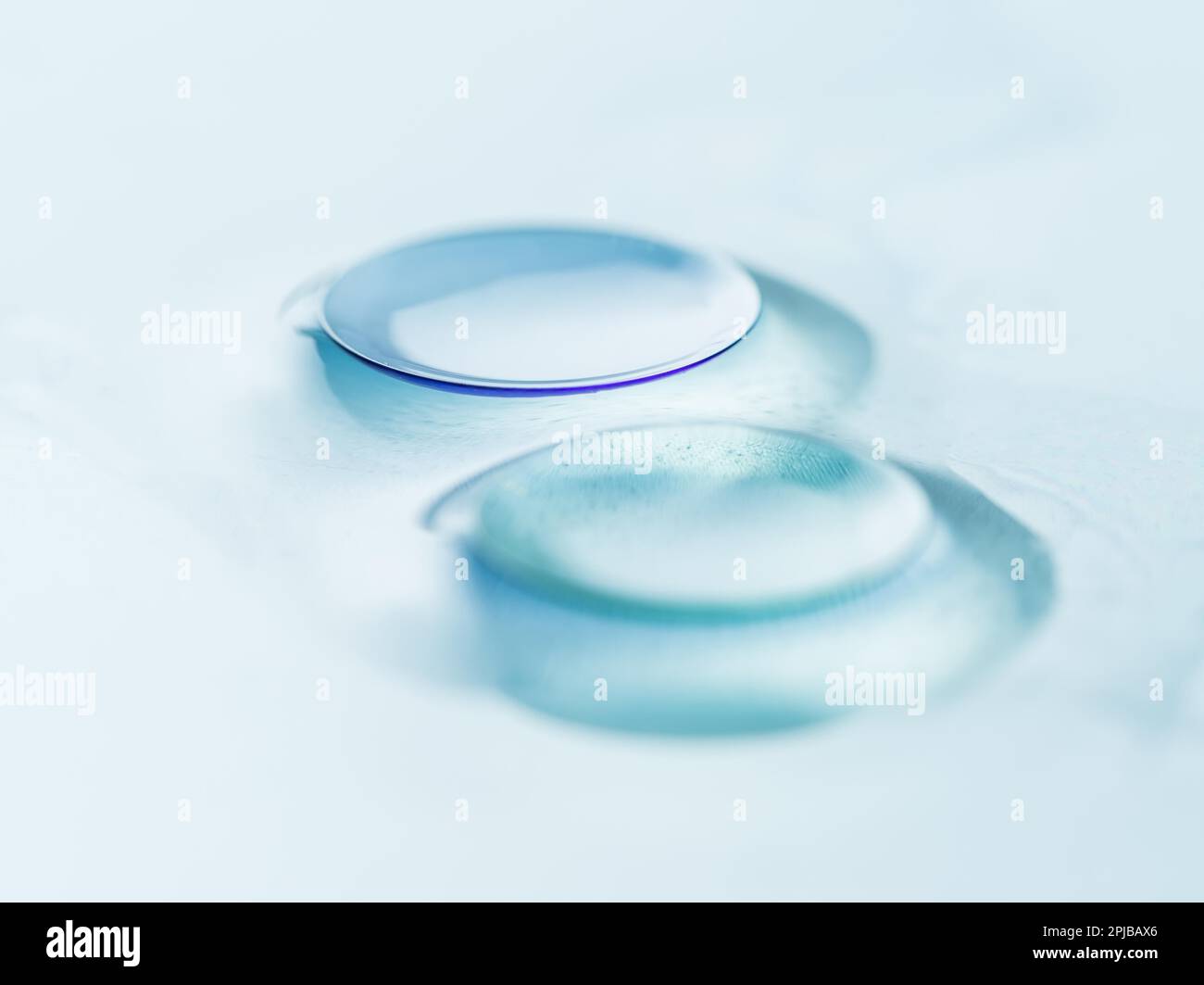 Macro detail of modern rigid gas permeable contact lenses (GP) in