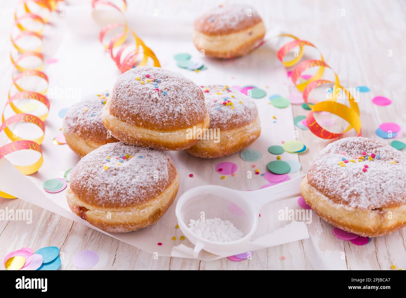Traditional Berliner for carnival and party. German Krapfen or donuts ...