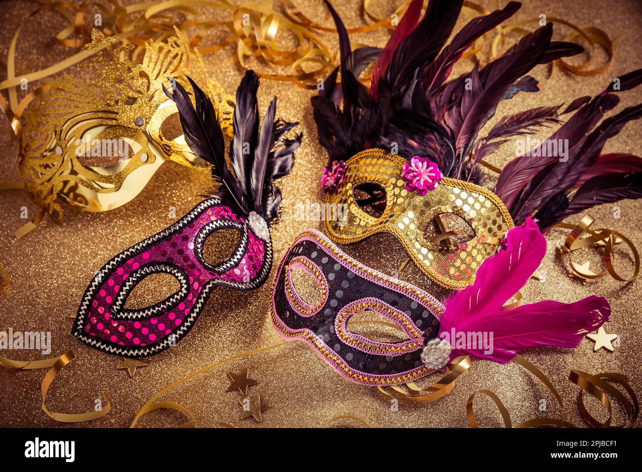 High Quality Assorted Venetian Party Mask Multicolored White Gold