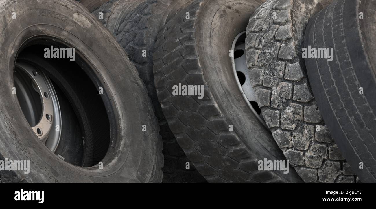 Old tyres from truck. Old tires from truck Stock Photo