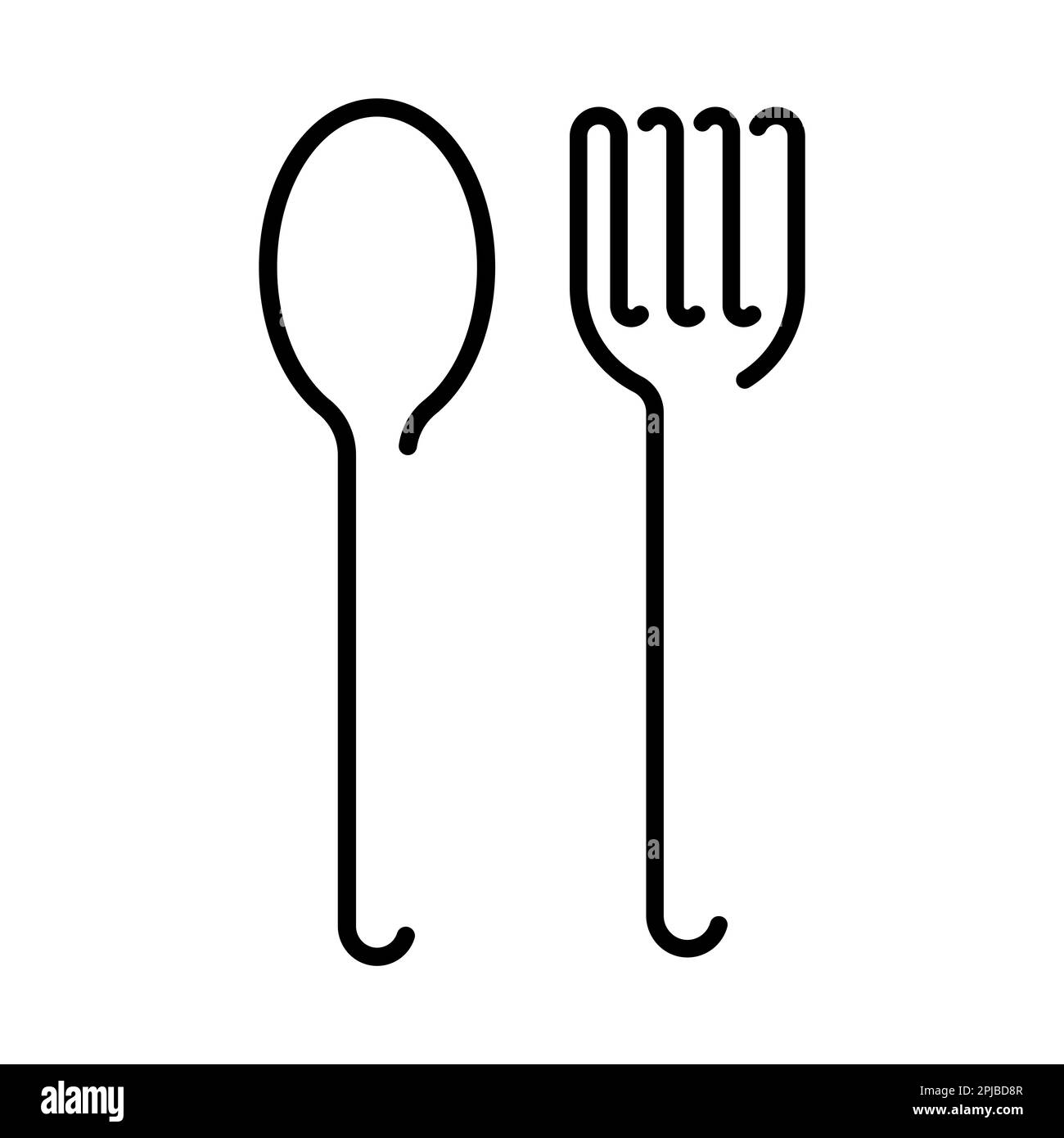 spoon and fork icon vector illustration logo template Stock Photo - Alamy
