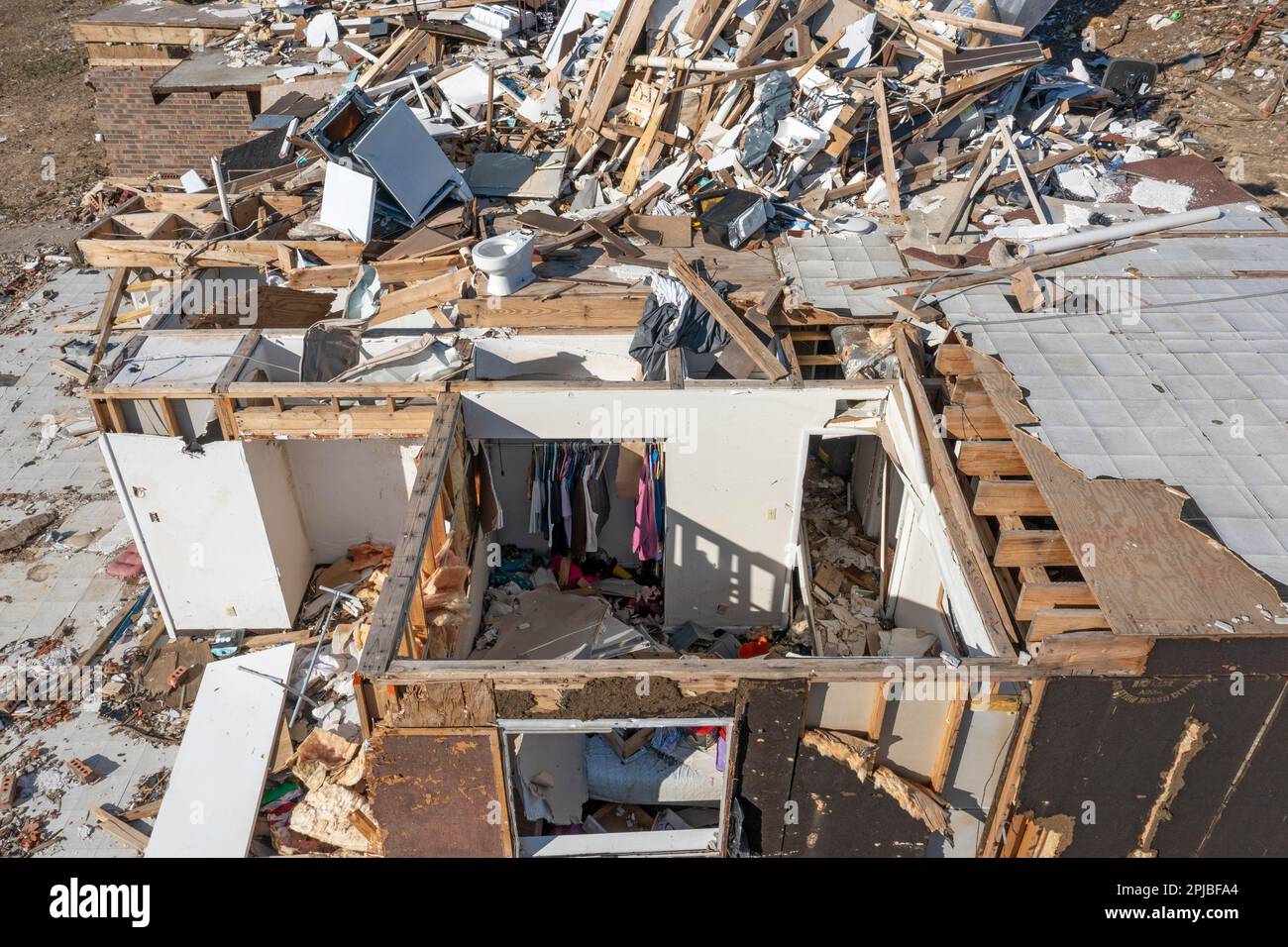 Dawson Springs, Kentucky, Damage from the December 2021 tornado that