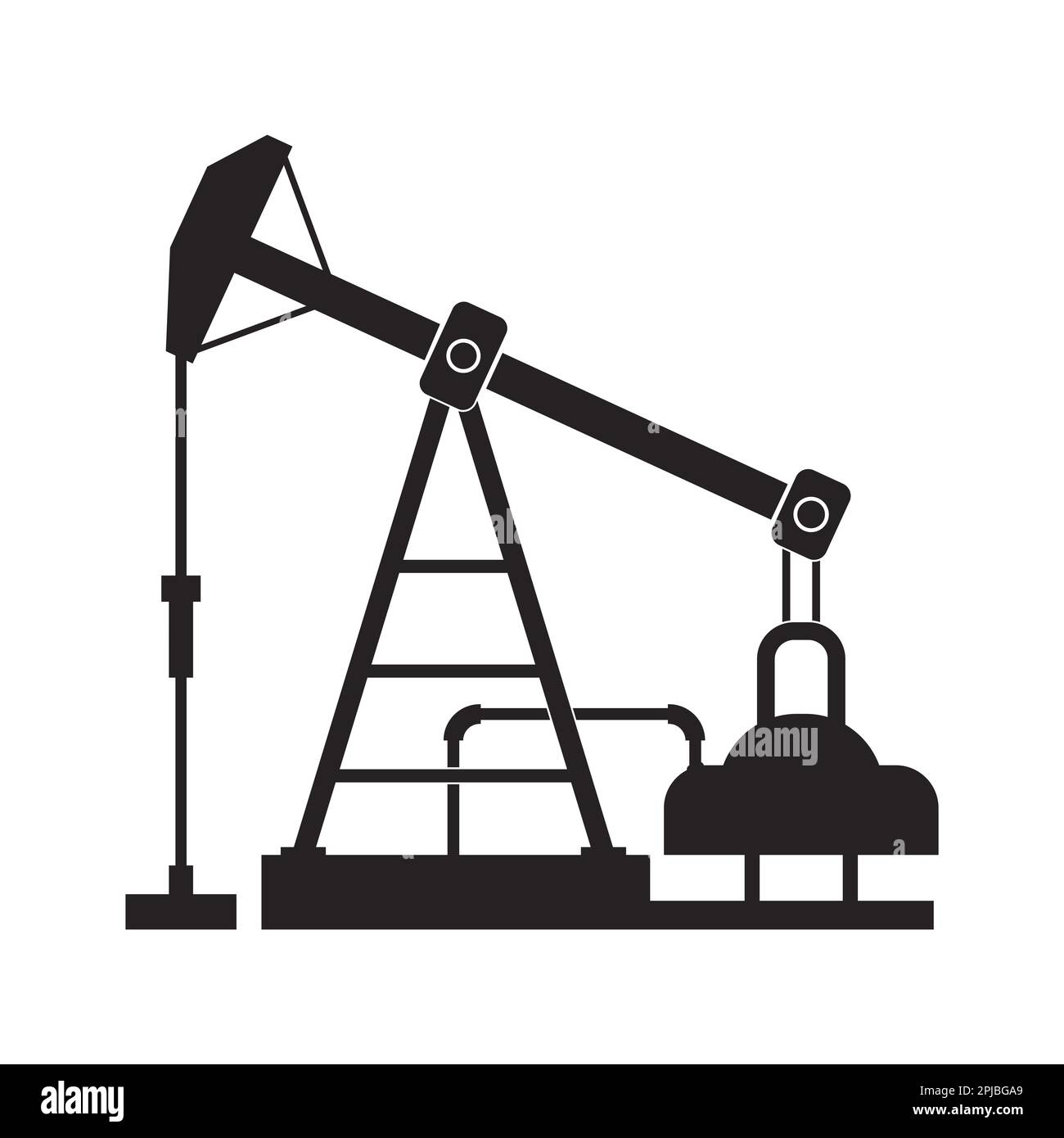 Oil rigs, oil industry production equipment, vector illustration logo
