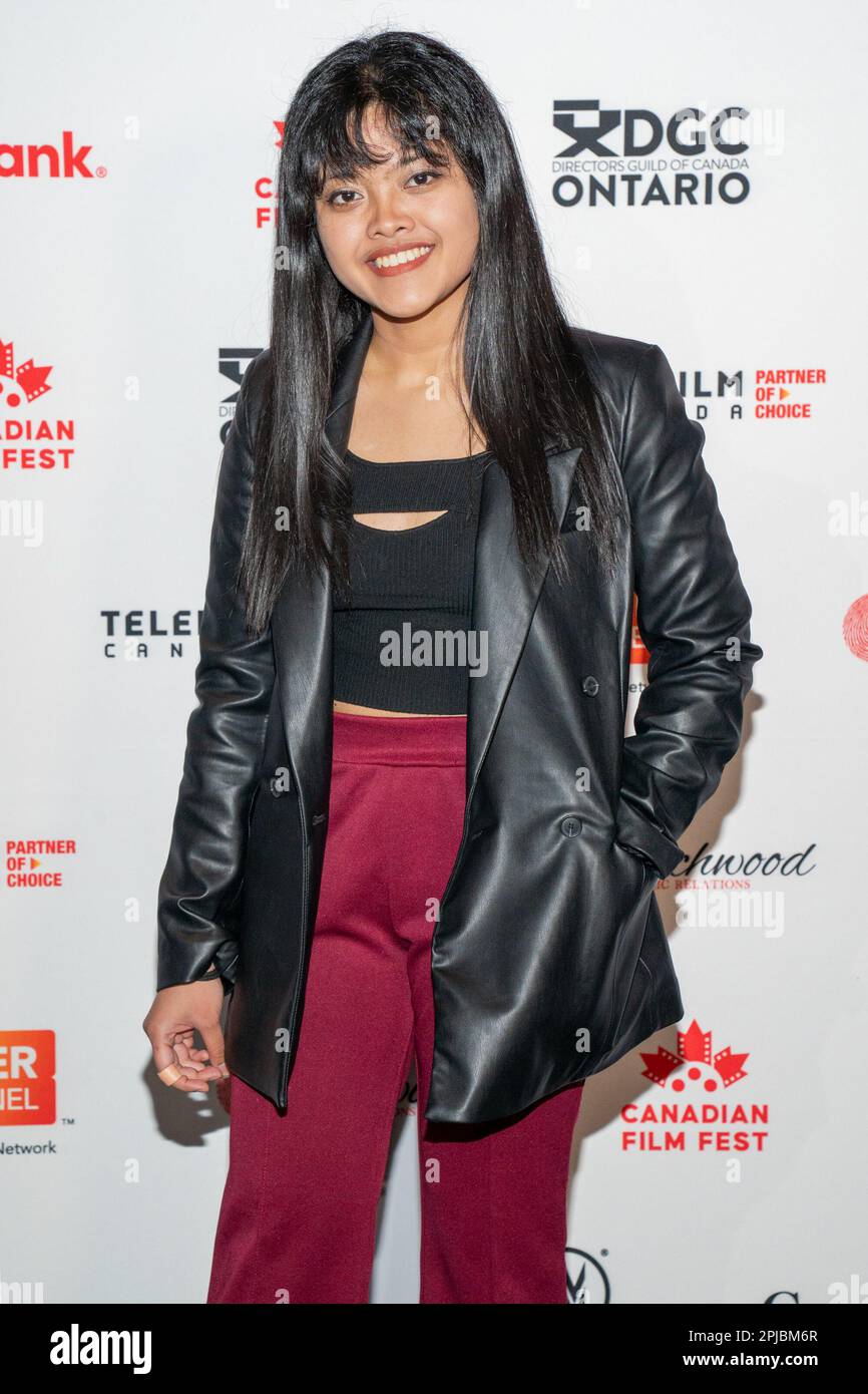 Andrea Nirmala attends the “Widjajanto” Premeire - Canadian Film Festival, at Scotiabank in Toronto. The Canadian Film Fest is a non-profit organization whose mission is to celebrate the art of cinematic storytelling by exclusively showcasing Canadian films. The festival unites film-loving audiences with diverse selections of features and shorts from across the country. Stock Photo