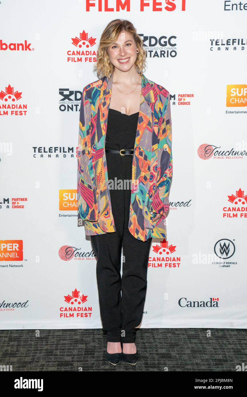 Molly Reisman attends the “Retrograde” Premeire - Canadian Film Festival, at Scotiabank in Toronto. The Canadian Film Fest is a non-profit organization whose mission is to celebrate the art of cinematic storytelling by exclusively showcasing Canadian films. The festival unites film-loving audiences with diverse selections of features and shorts from across the country. Stock Photo