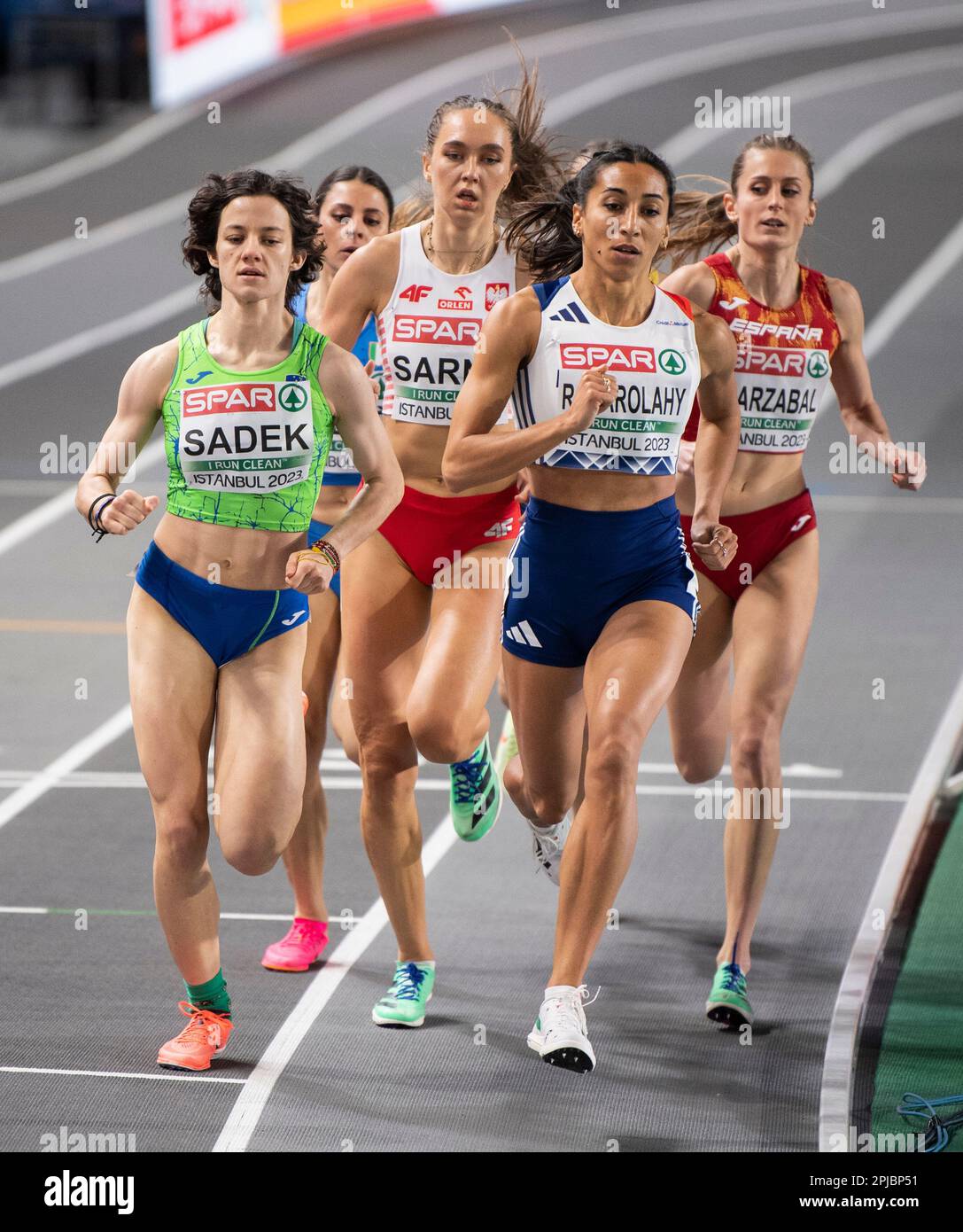 Veronika Sadek of Slovenia and Agnès Raharolahy of France competing in