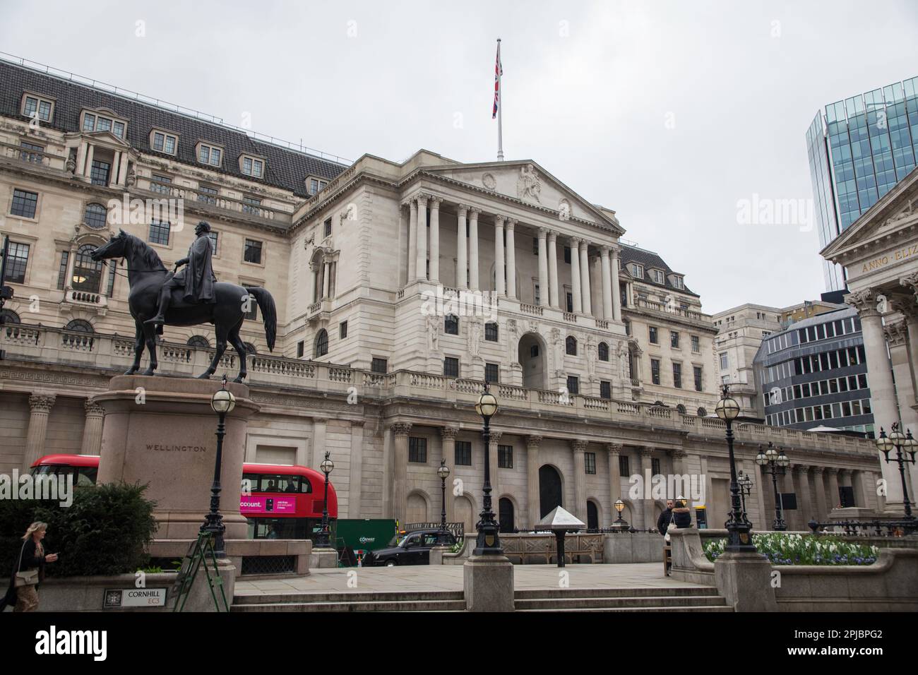 Bank of England external from Cheapside Stock Photo