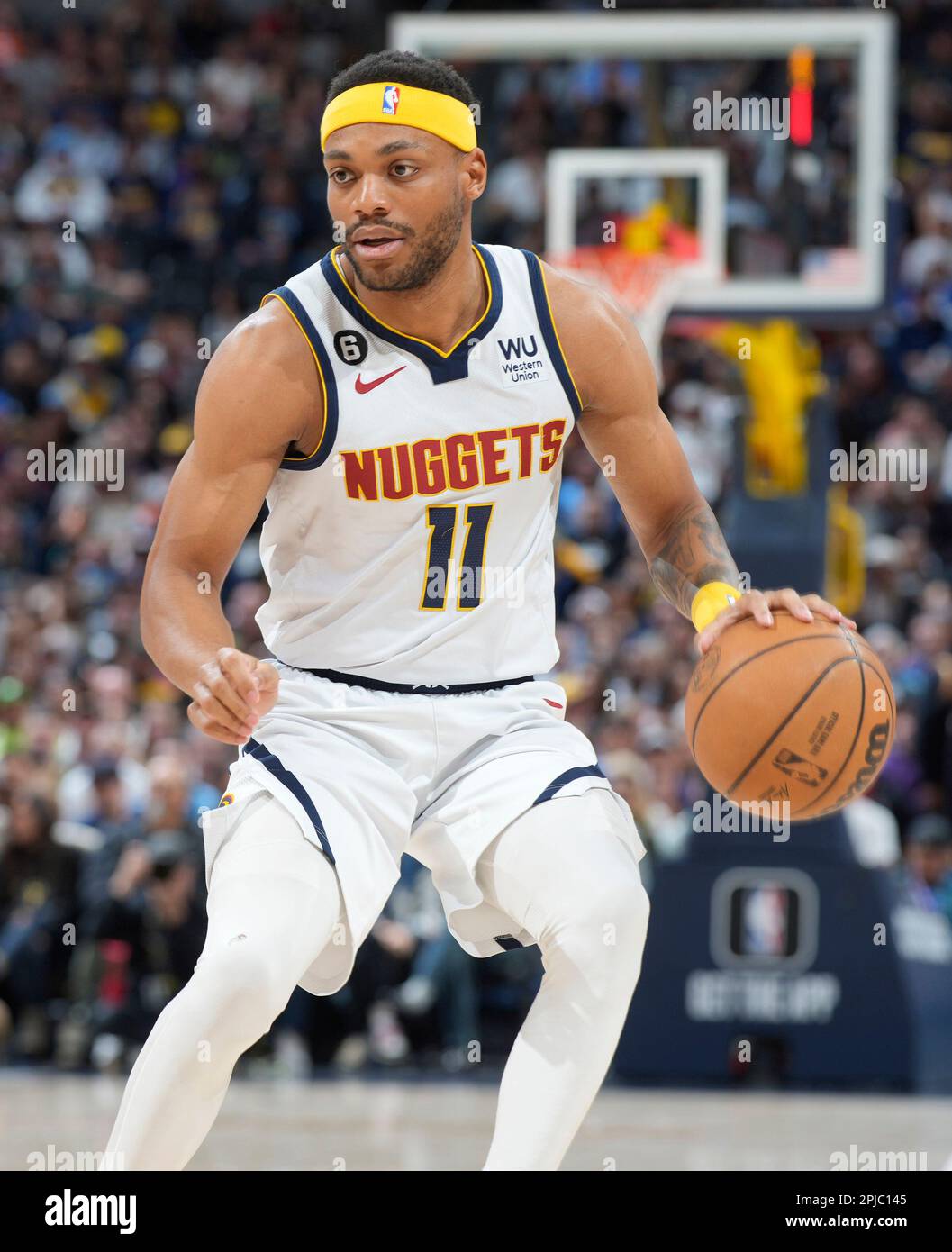 Denver Nuggets forward Bruce Brown (11) in the first half of an NBA  basketball game Thursday, March 30, 2023, in Denver. (AP Photo/David  Zalubowski Stock Photo - Alamy