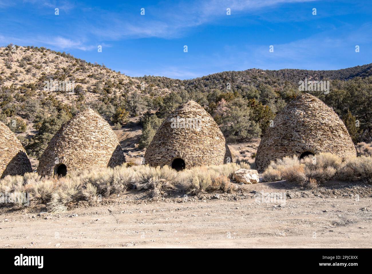Death Valley CA USA Feb 16 2023: Charcoal Kilns are behive shaped ...